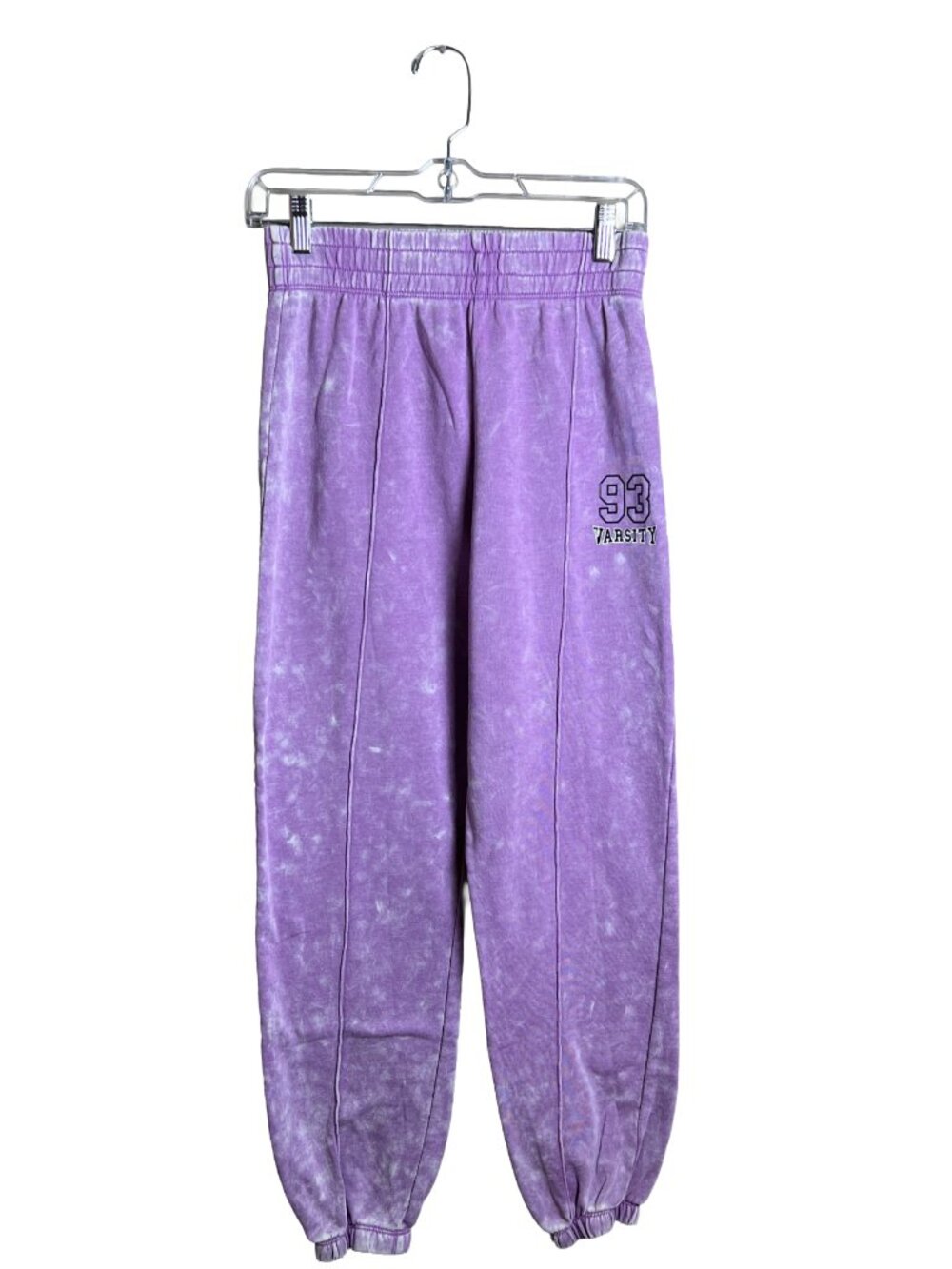 No Boundaries Acid Wash Purple Varsity Sweatpants Small